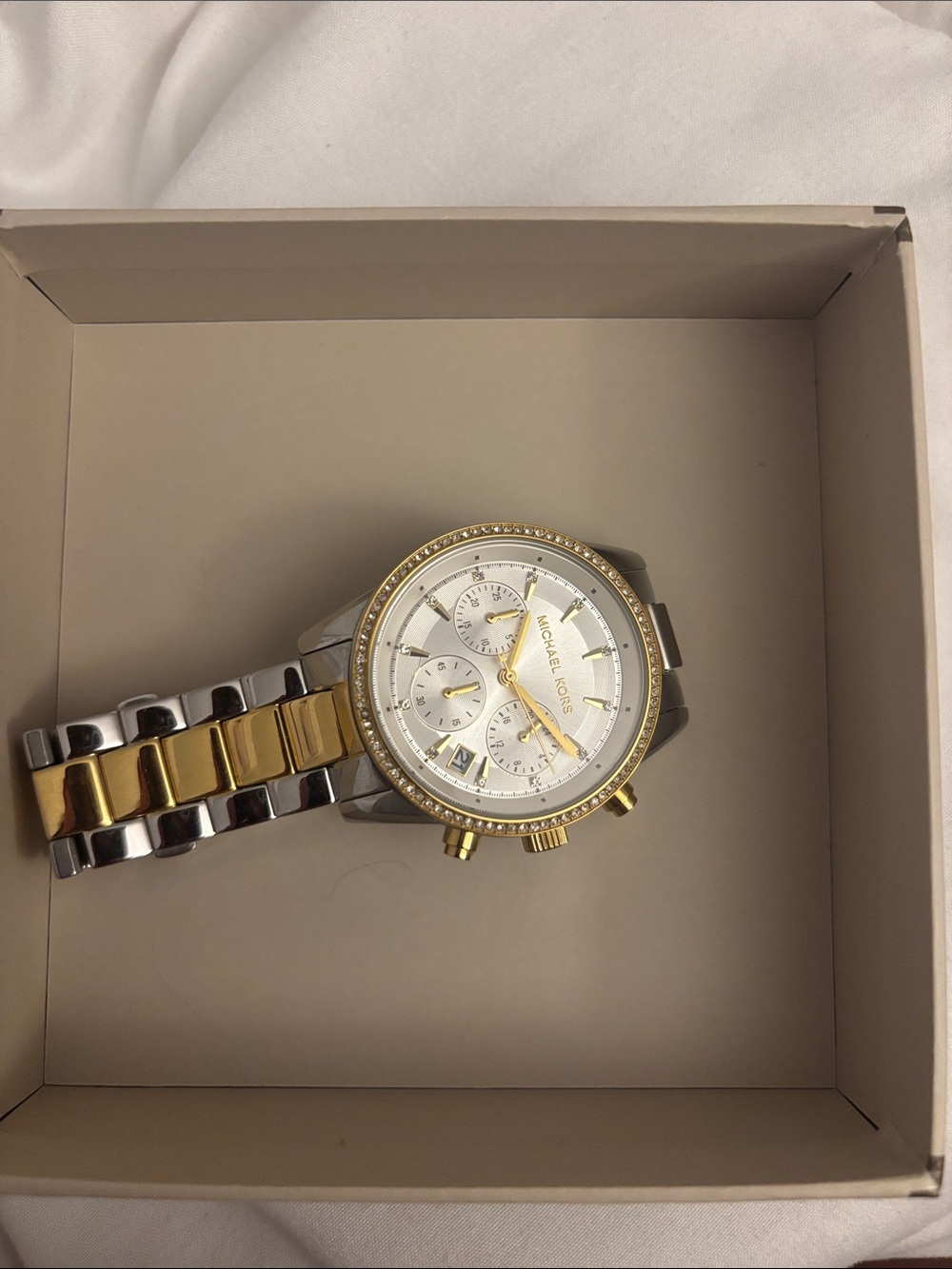 Michael Kors Two-Tone Gold and Silver Women's Chronograph Watch